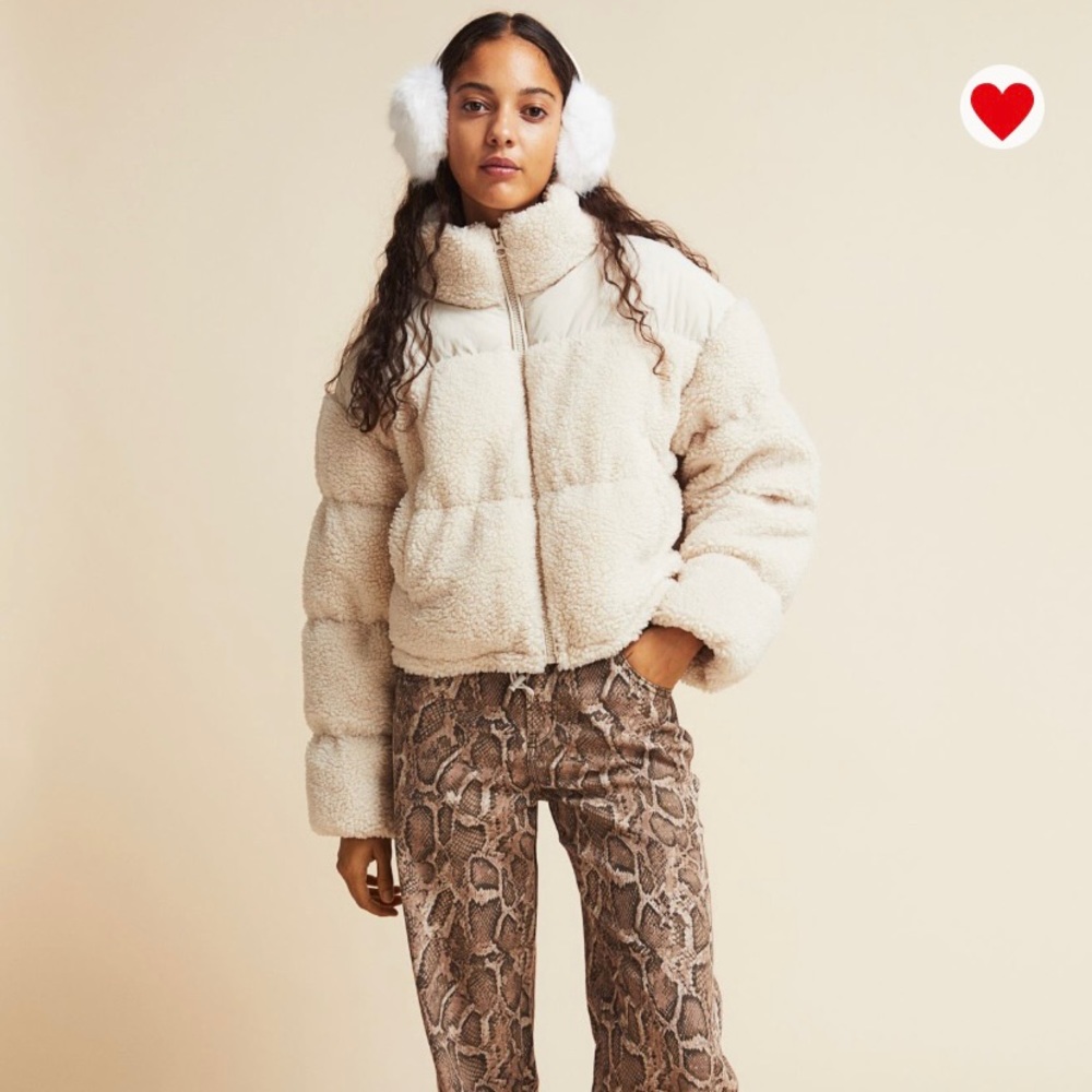 H&M Puffer teddy jacket